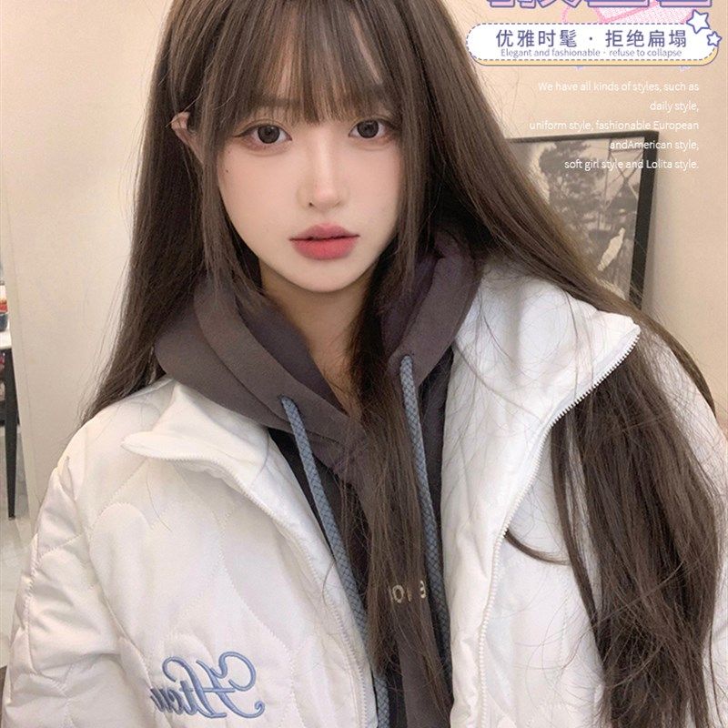 一口喵假发女日常甜美lolita网红自然新款长直发齐刘海jk全头套式,美发护发/假发,日常整顶假发,淘宝优惠券,粉丝福利购,淘宝优惠卷