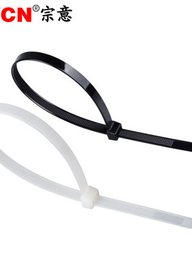 自锁式尼龙扎带4*200mm扎线带500条 固定塑料捆扎带卡扣 强力白色