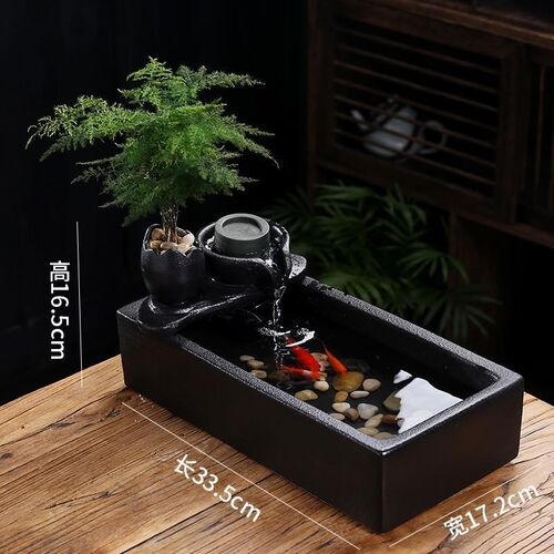 创意流水生财循环水招财办公室桌面装饰品茶几喷泉小摆件开业礼物