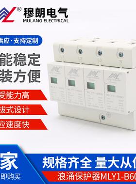 直销电涌保护器浪涌保护器MLY1-60KA/4P防雷避雷器家用