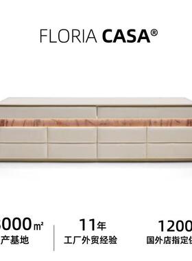 出口意大利餐边柜现代轻奢马鞍皮玄关柜靠墙储物柜sideboards