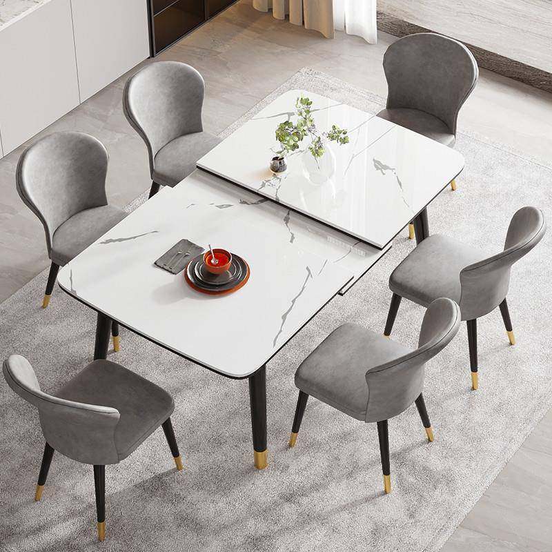 亮光岩板伸缩餐桌意式极简家用小户型轻奢餐桌椅组合餐厅折叠饭桌,鲜花速递/花卉仿真/绿植园艺,割草机/草坪机,淘宝优惠券,粉丝福利购,淘宝优惠卷