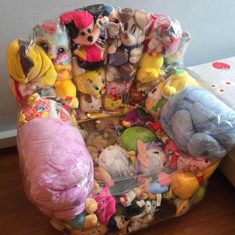 网红收娃娃透明充气沙纳发玩偶发收沙纳道具儿人童舒适单透明5291