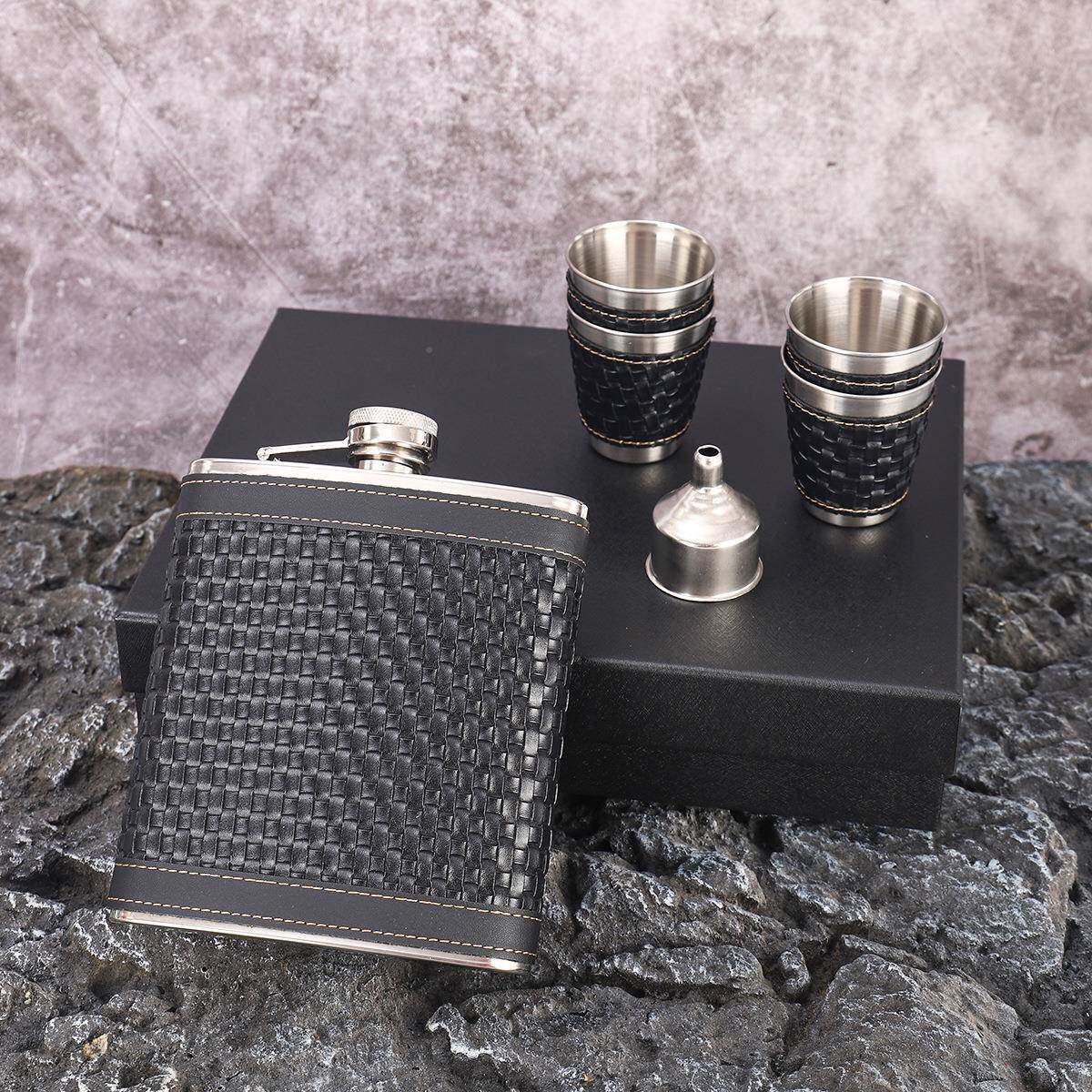 不锈钢小男酒壶套装便携式士身o小酒酒壶瓶7z高档随礼品盒酒具套