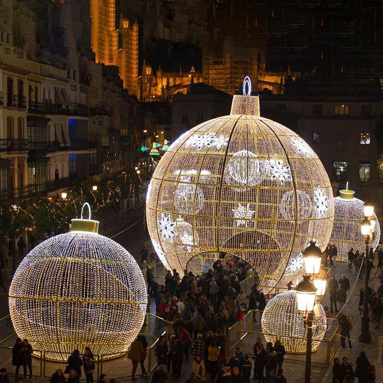 型广场拱门圣球铁72艺led发光球造型美大陈圣诞节日装饰布诞置