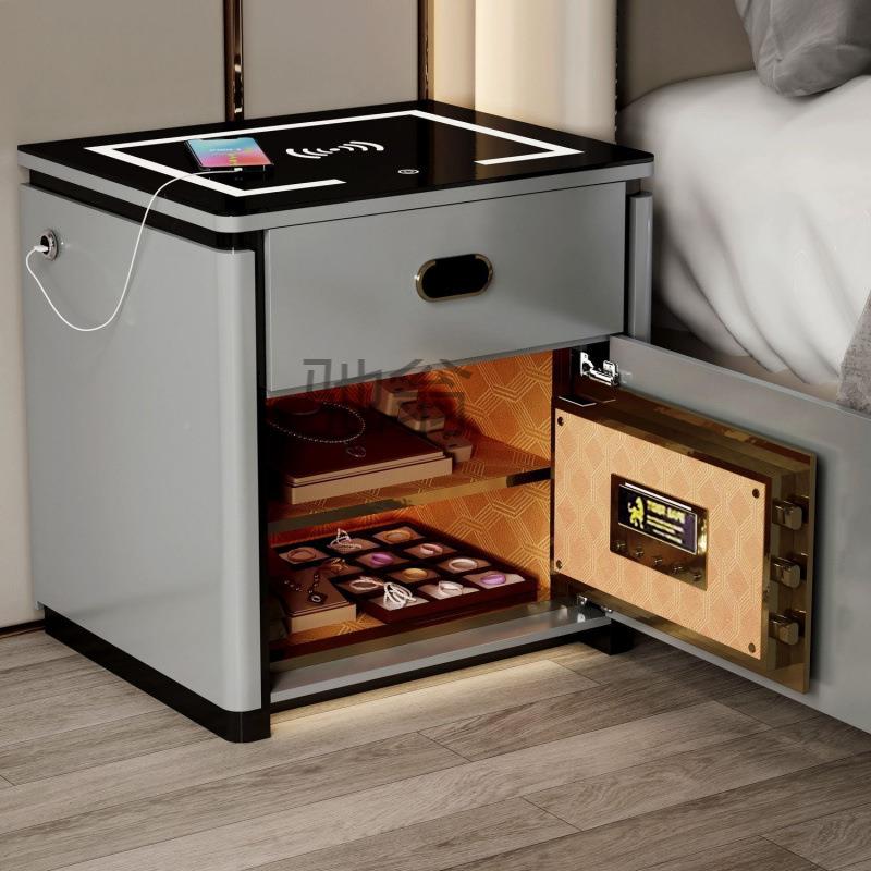 家体用智床349柜头柜保险一现代简能约多功能无线充电卧室保险箱