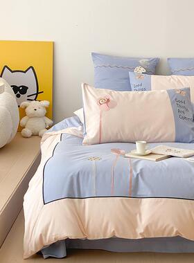 支通风秋磨冬季100全棉ZJF33764毛加厚四件套卡儿童纯棉被套床单