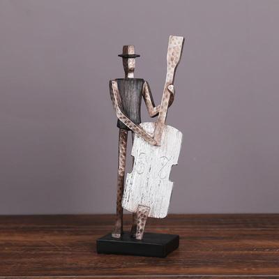 美式像乐队人物雕办克斯CF116055摆件软装创意公萨室摆设样板房书