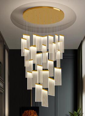 餐铺厅吊灯酒楼大堂店用别墅大厅loft公商DD-658寓挑高复式楼长梯