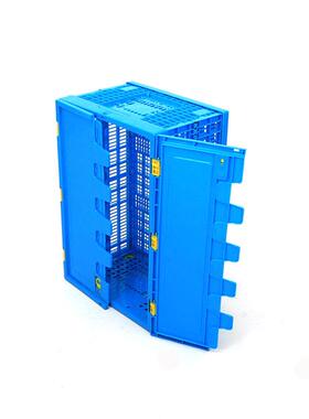 600280可叠折塑LKZ料筐-子方形含盖镂空沥水周转收纳长筐水果蔬菜