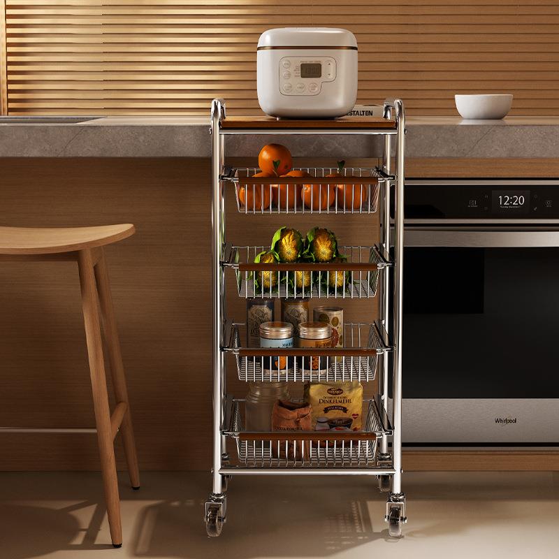 小推车厨多功ZGXTC能置物架落地层多可动收纳架房蔬菜铁艺储物移