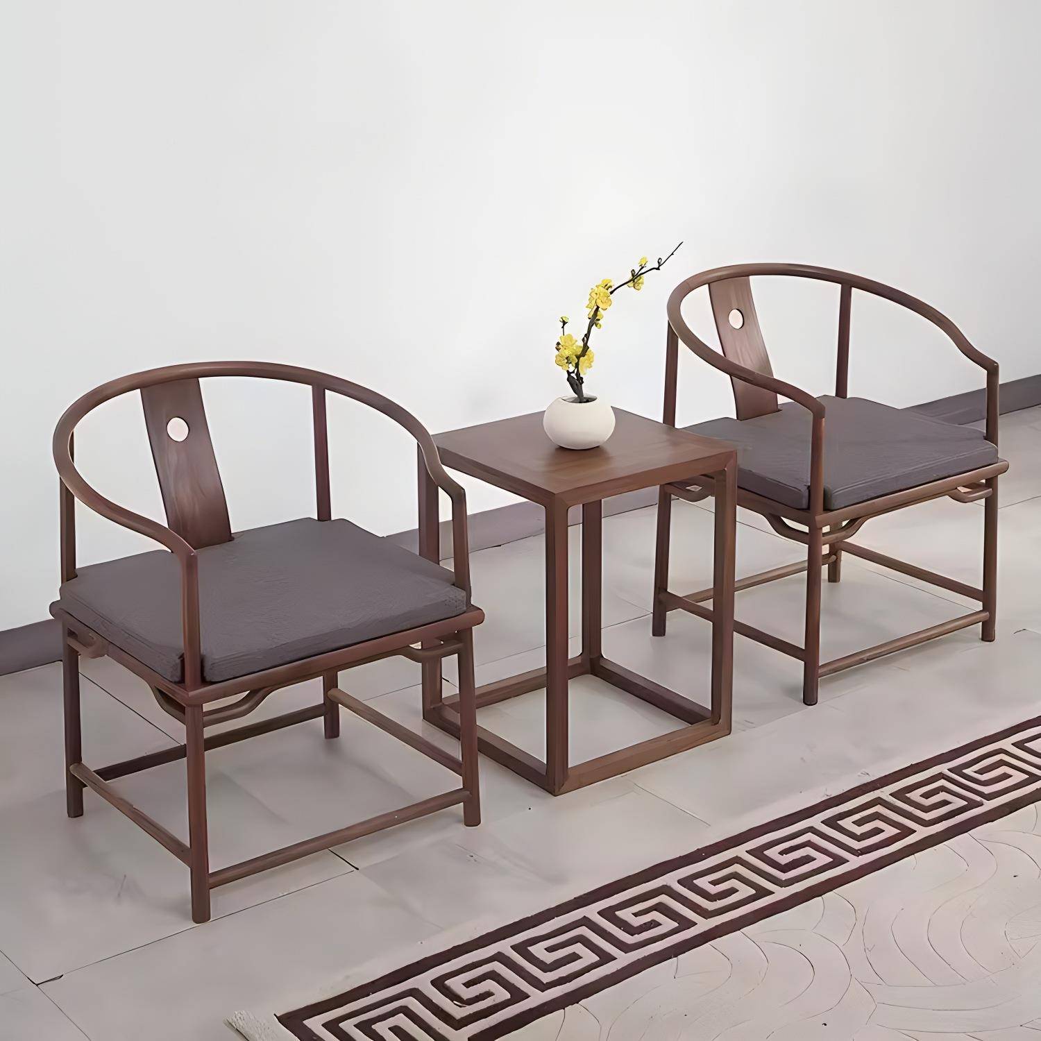 中式椅新围椅太356师椅圈椅实木中榆式椅子官帽椅明式家具三件禅