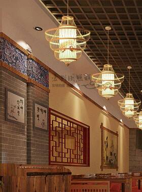 中东阳式吊灯竹编竹艺日榻榻米民式57宿饭店田园卧室台南亚风格具
