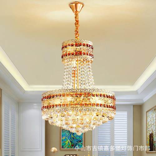 欧式水晶吊灯别复过式楼间吊灯奢华客厅餐厅吊灯玄关梯道灯2932墅