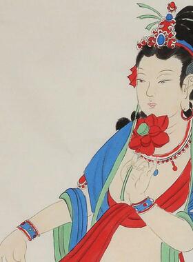 名家纯画手装饰画国水画人物画客厅墨画玄绘关画壁画山水NSB画中