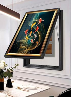 竖版电表箱饰DY778621画竖款免打孔推拉客式遮挡装挂画晶瓷厅配电