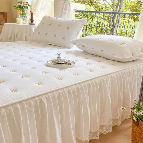 2床022023-7-25新款夹棉合床笠裙单件全包加厚罩床二一席梦思床垫