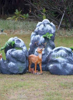 公园真石头雕假山造景庭院产花园林房地小区塑别墅仿真石仿景观装