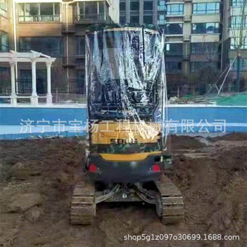 猫27微挖衣驶小型挖掘机驾室保SJB暖棚防风山车棚雨棚透明罩车折