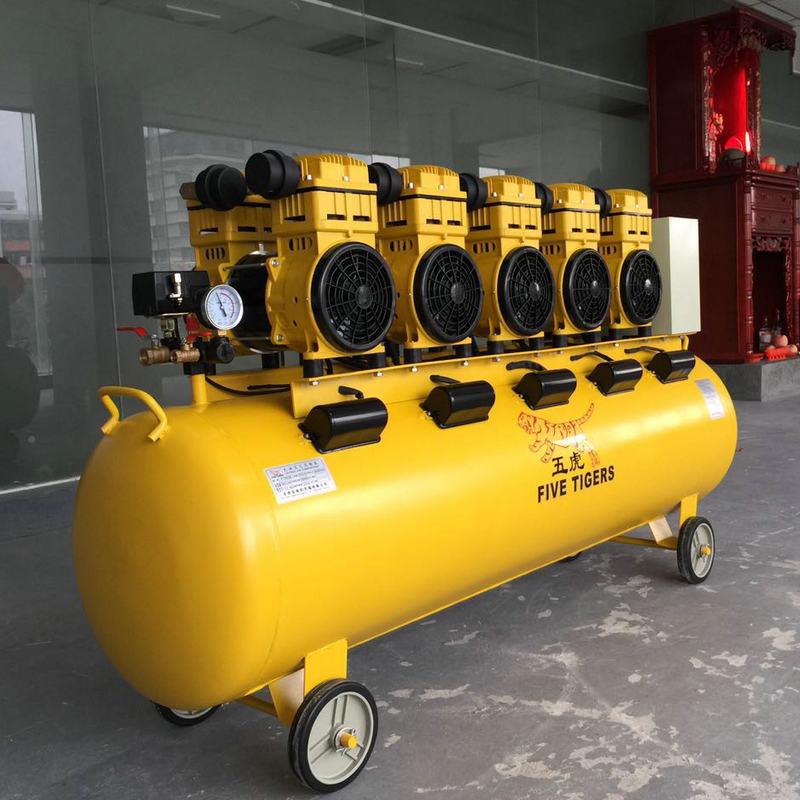 热销五虎10P无油音空压机1500W5-*10L往复静式无FT-120006油空气