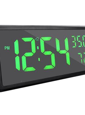 创意大幕时钟客厅面电子家用温湿度3808L时钟简钟约屏闹桌钟