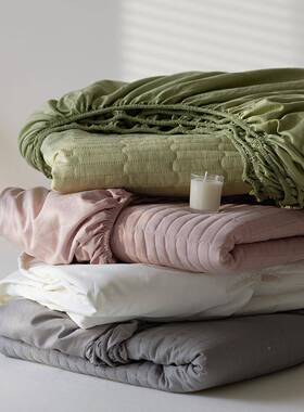 全棉绗缝夹防床棉笠垫保护套纯棉可机洗床罩纯床BN18561色滑床笠