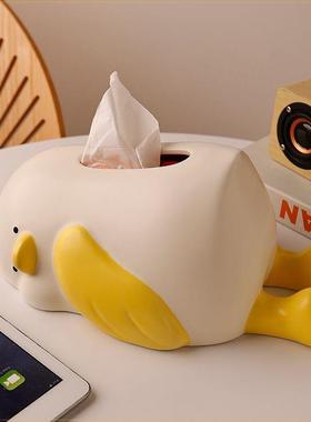 风躺平树面CTBt5spN脂抽纸巾盒间装饰品可爱创意客房厅茶几鸭桌摆