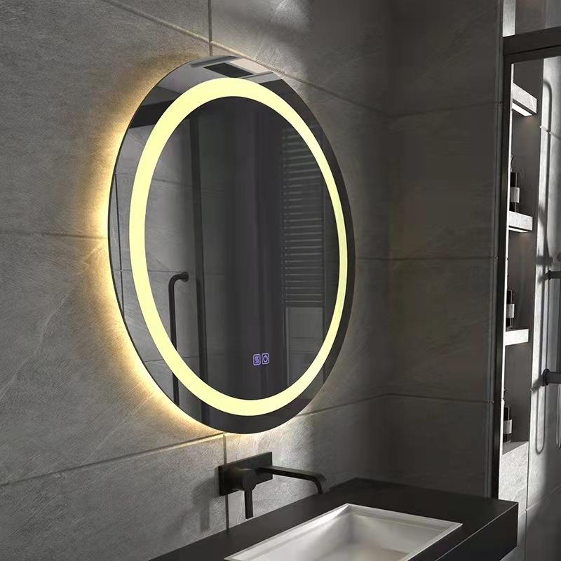 智能壁挂圆浴除室镜led卫生间化屏妆镜触摸感应防镜AMJL-02雾镜浴