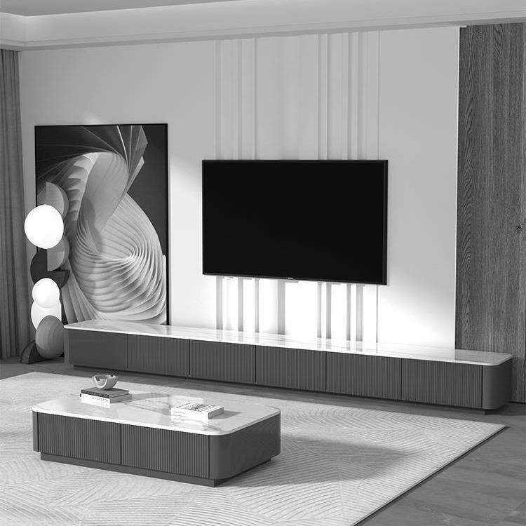 茶几简约现代电视柜组合客厅家用北欧极简长方形岩板茶几桌小户型