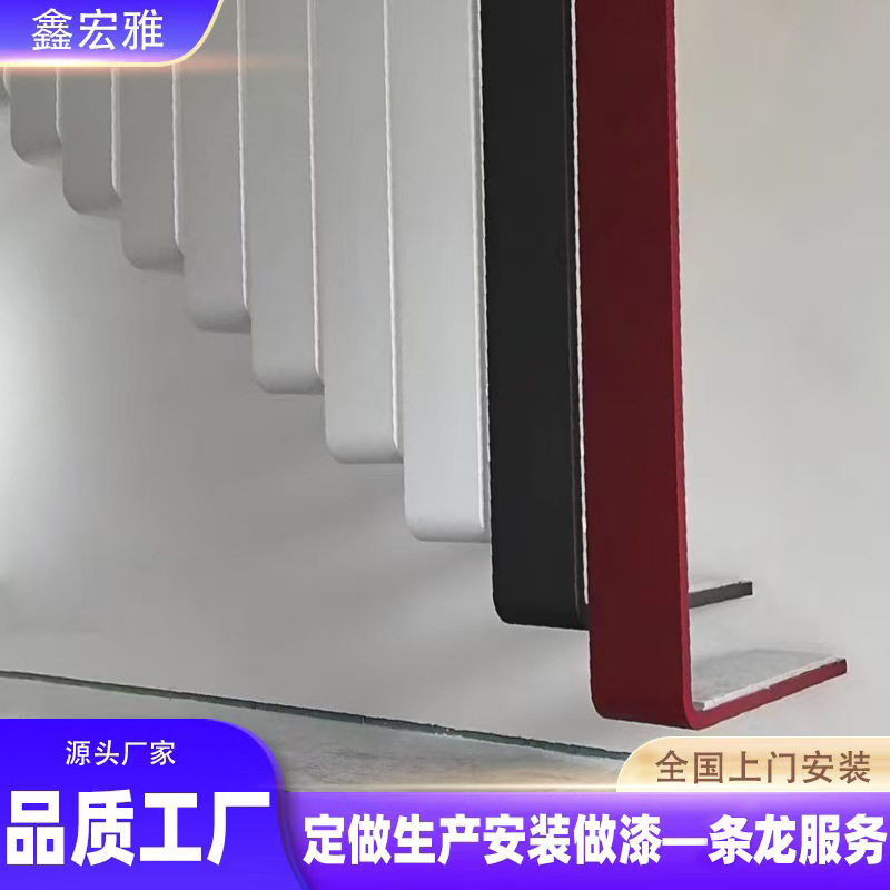 悬浮楼梯加工工厂别墅办公区直型简约楼梯隐藏龙骨钢结构直梁楼梯