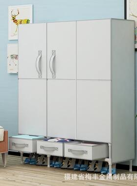 开门型简易布衣柜家用挂衣服布艺衣橱112CM配送3个收纳盒