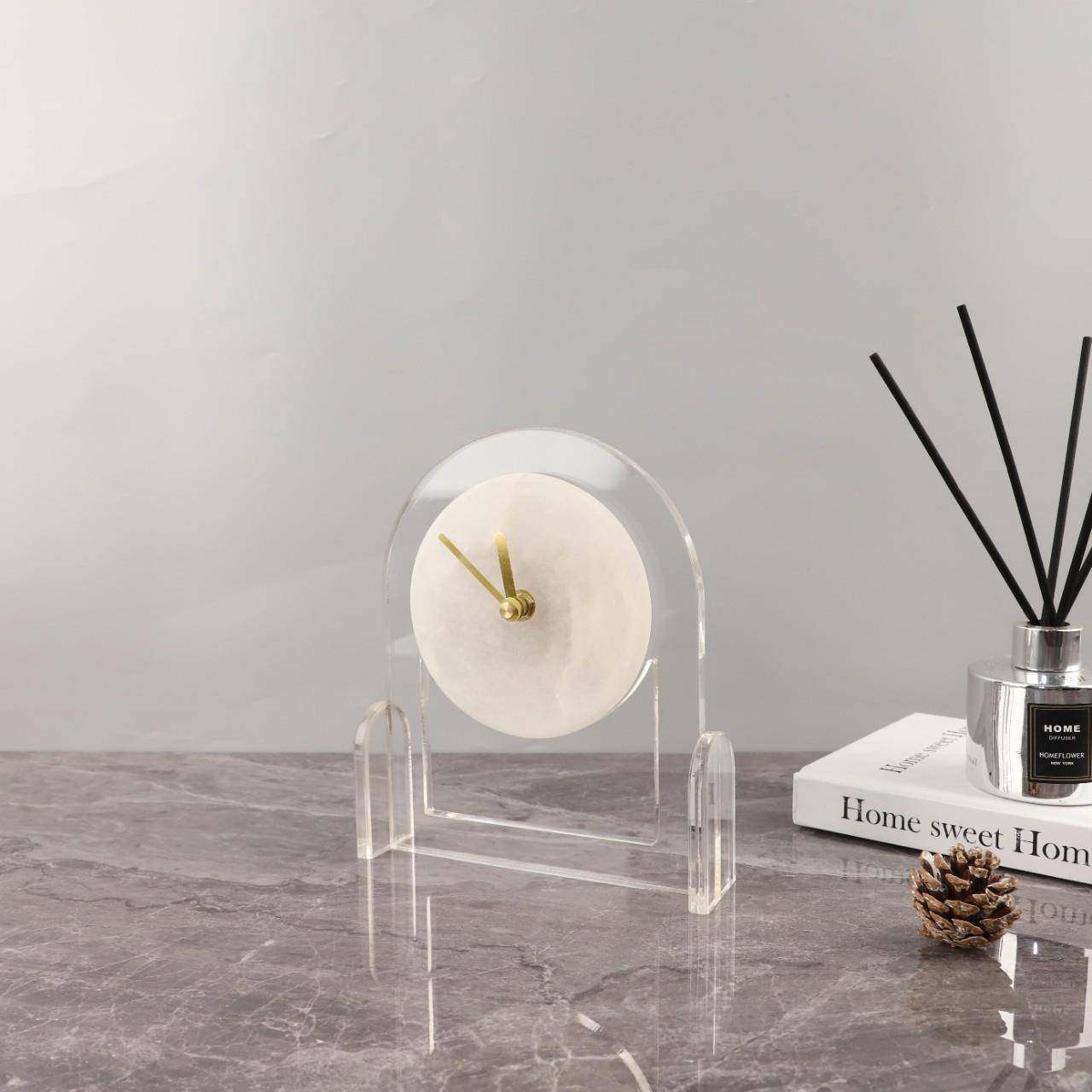 轻奢创意透明亚克力云石台钟座钟桌面摆件客厅卧室玄关家居装饰品,农用物资,其他肥料,淘宝优惠券,粉丝福利购,淘宝优惠卷
