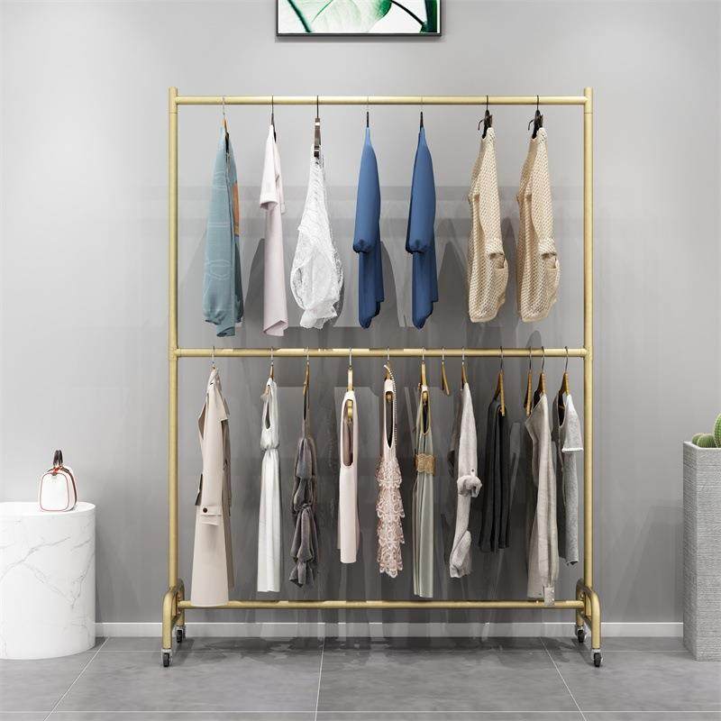 服装店展示架落地式双层移动陈列架挂衣架女装店铺童装货架带轮子,纺织面料/辅料/配套,纺织机械配件,淘宝优惠券,粉丝福利购,淘宝优惠卷