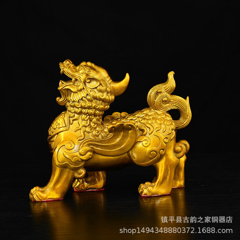 铜貔貅摆件一对公母皮丘办公室家居桌面门店装饰品大号飞天貔恘