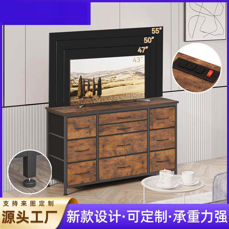 工厂直销中古美式视听柜小户型卧室电视柜简约落地轻奢电视柜