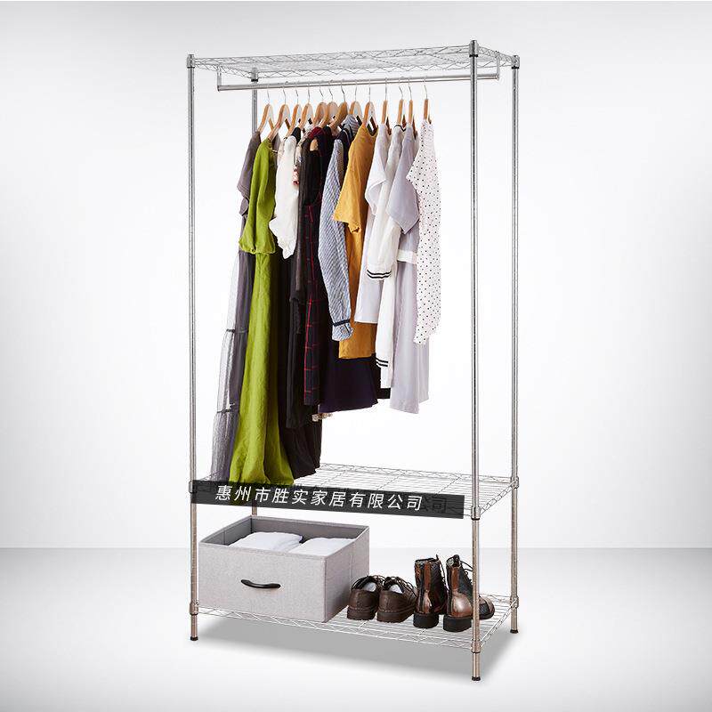 现货衣柜家用卧室简易布衣柜全钢架电镀加粗加厚出租房结实收纳