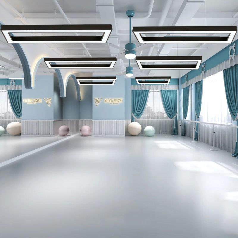 舞蹈房吊灯创意长方形可拼接灯具瑜伽教室顶灯黑色白光吸顶灯