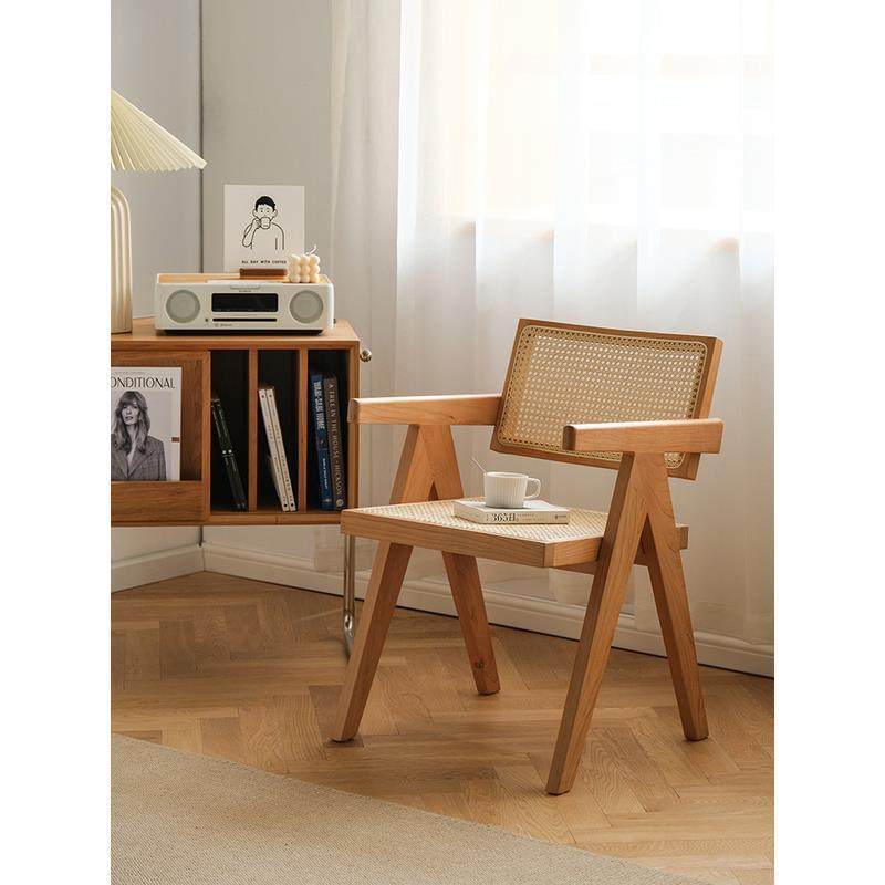 藤编椅子北欧简约扶手餐椅靠背家用实木樱桃木设计师昌迪加尔家具,机械设备,其他机械设备,淘宝优惠券,粉丝福利购,淘宝优惠卷