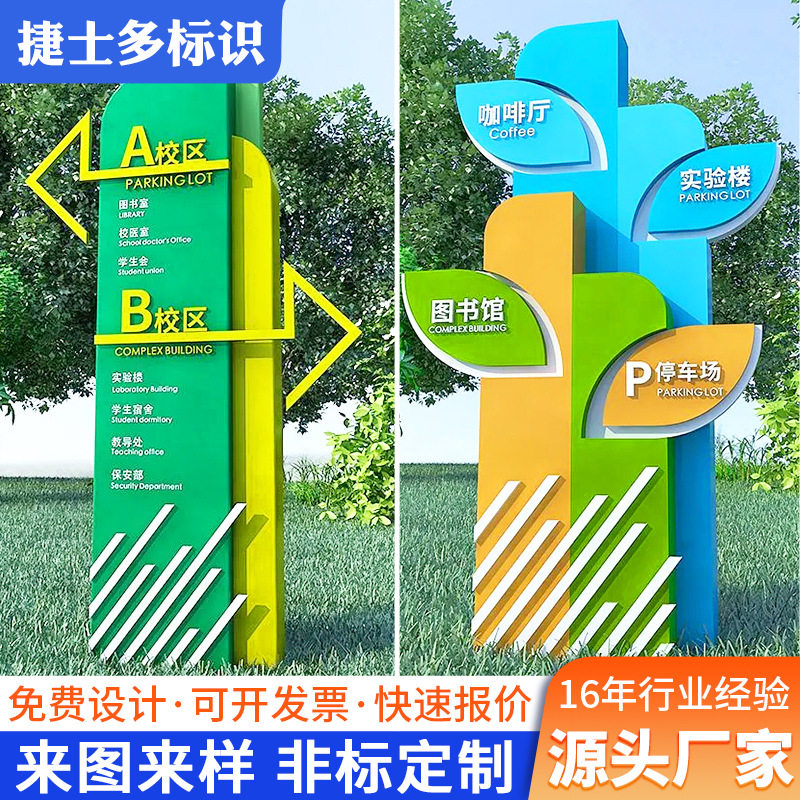 景区城市地标建筑物精神堡垒导向牌酒店立式户外导视牌广告牌