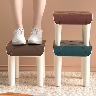 加厚塑料矮凳子家用 创意成人防水仿皮革儿童椅子小孩浴室凳
