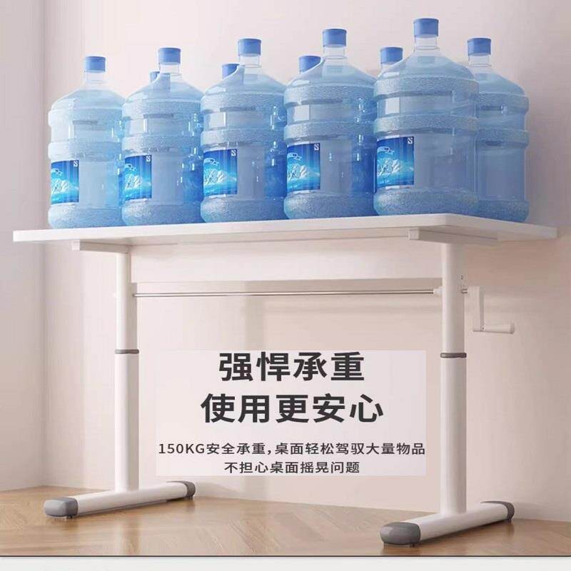 ?手摇升降电脑学习学生A750租家用写字办公书桌子简易卧桌室出屋