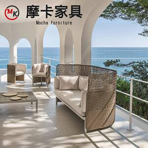 户外藤客院编沙373发阳椅台庭露天花园休闲家具大组合室内厅茶几