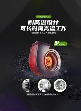 新754款心耐高温DF离风尘机厨房吸烟通风机380V工业除翼式22多0V