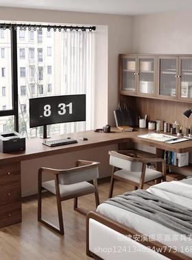 中古转角书桌实木电脑SSQ桌l型复古字风型办公桌墙靠大板长工七作