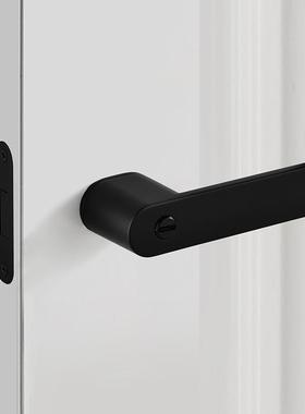 现黑色室K16内门态磁吸静音卧室门锁家通用型极用简代生化妆室门