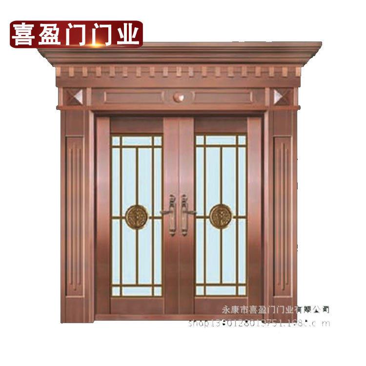 热高销端不锈钢门乡村600自建庭院玻璃大门别墅入房户大铜门厂家