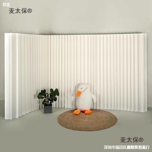 创墙意纸墙客厅厨房隔断风琴纸办公室玄台797门口屏风背景前麦关