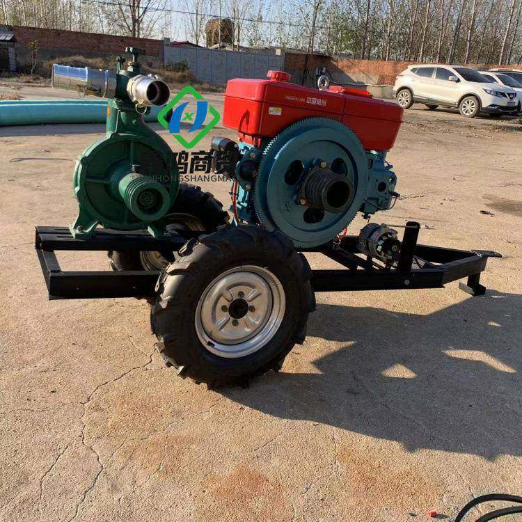 拖车式PQR柴油喷灌水泵泵4寸8进3寸出高压离心1马力柴油机带高扬