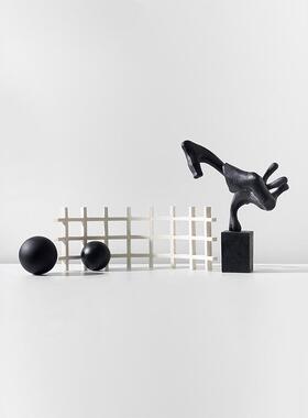 井软字房饰拱MUN形摆件树脂镂空立体家居样板客厅书柜玄关装品摆