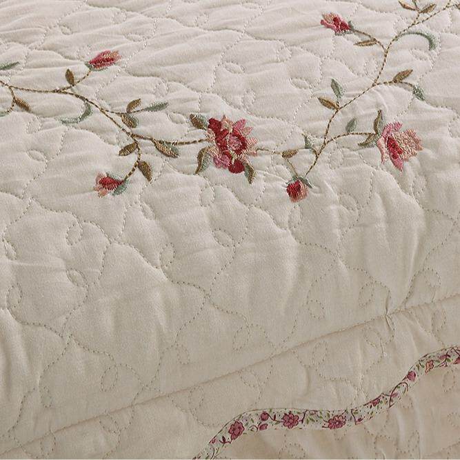 欧式纯棉套绣花绗缝全棉一OQT装枕芯套夹棉情侣头枕双对人枕枕套